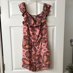 Decree Pink and Black Patterned Romper